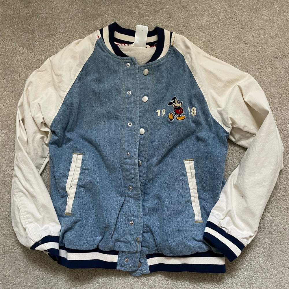 Disney Store Mickey Varsity Jean Jacket